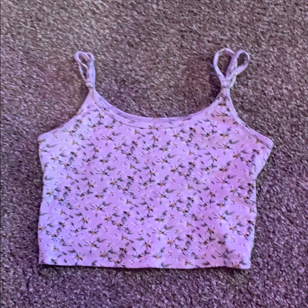 purple flower tank top